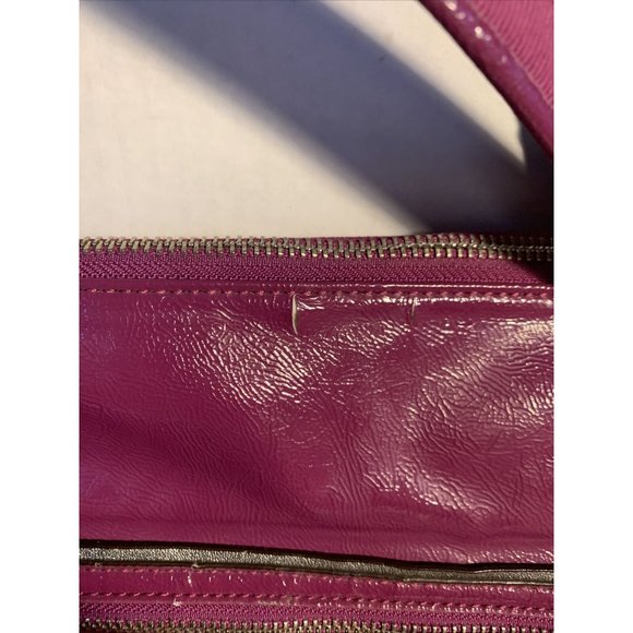 Coach Berry Patent Leather Poppy Daisy Liquid Gloss Tote Bag With Wallet #F20004 - Picture 5 of 15